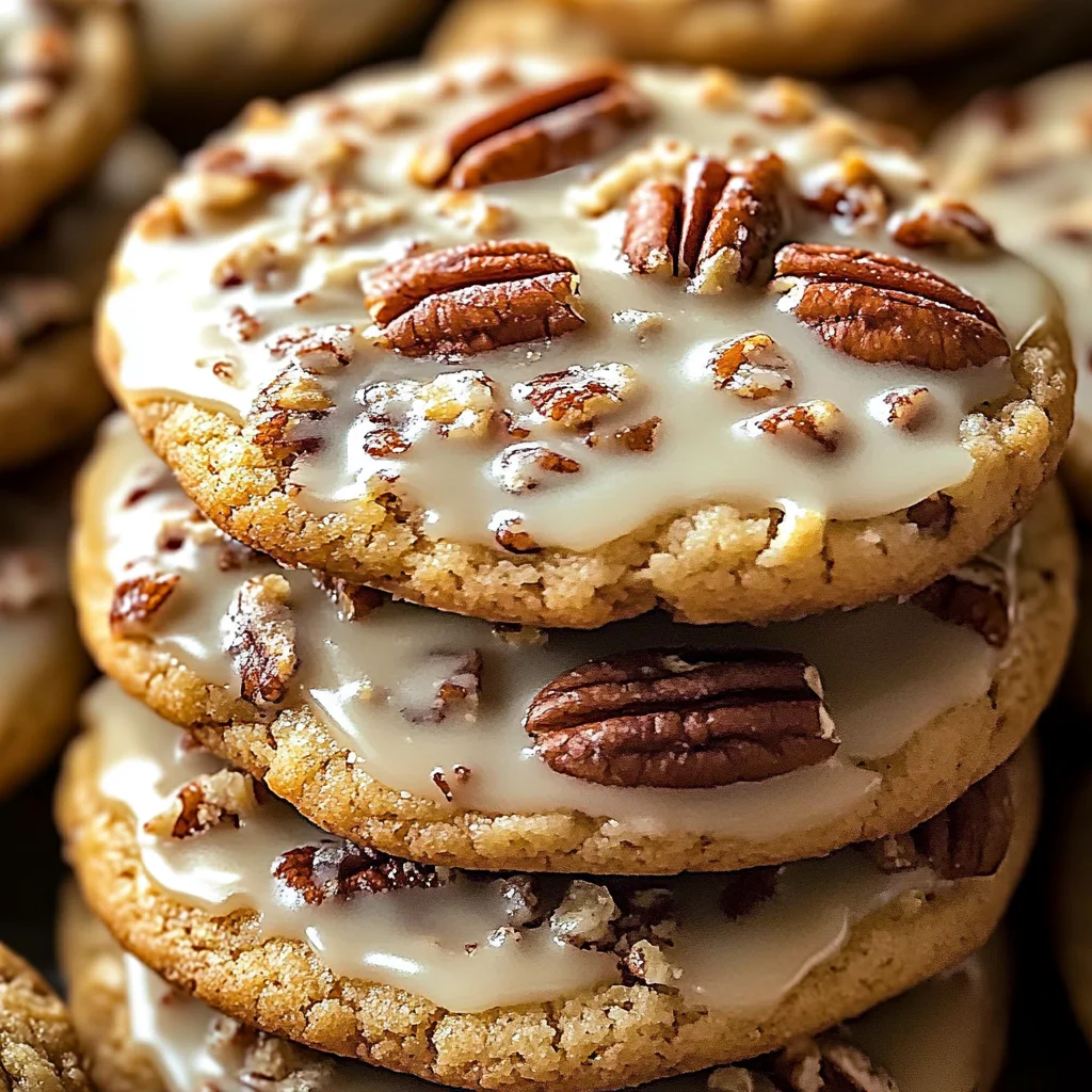 Frosted Butter Pecan Cookies
