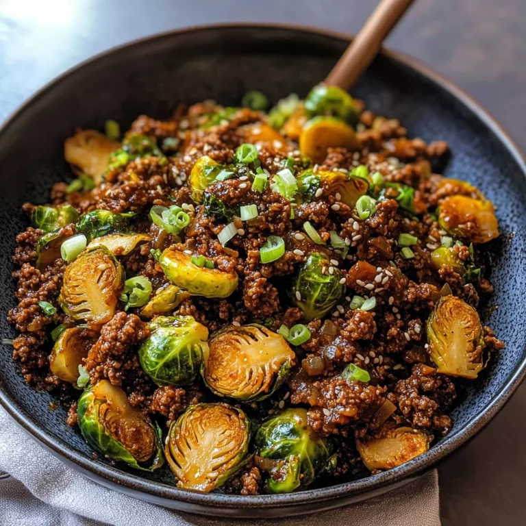 Ground Beef and Brussels Sprouts