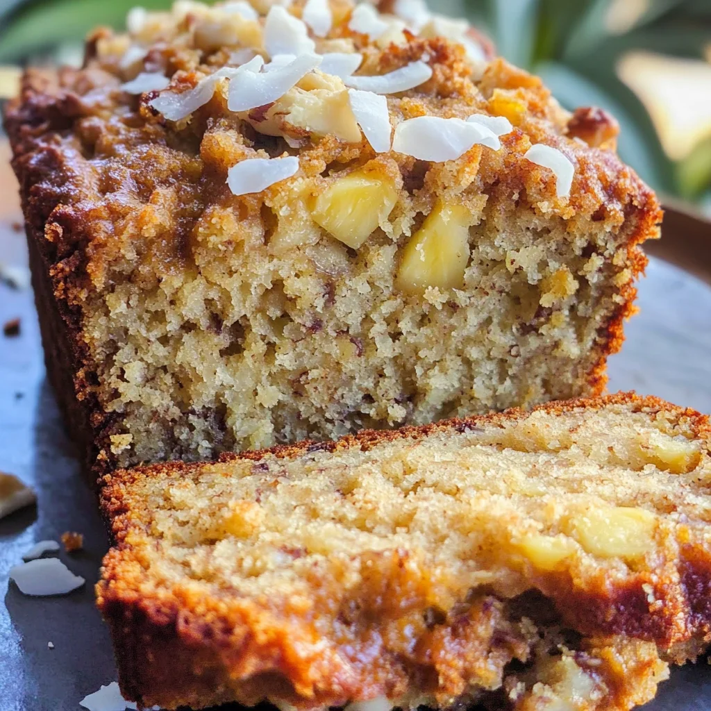 Hawaiian Banana Bread with Pineapple, Coconut & Macadamia Nuts