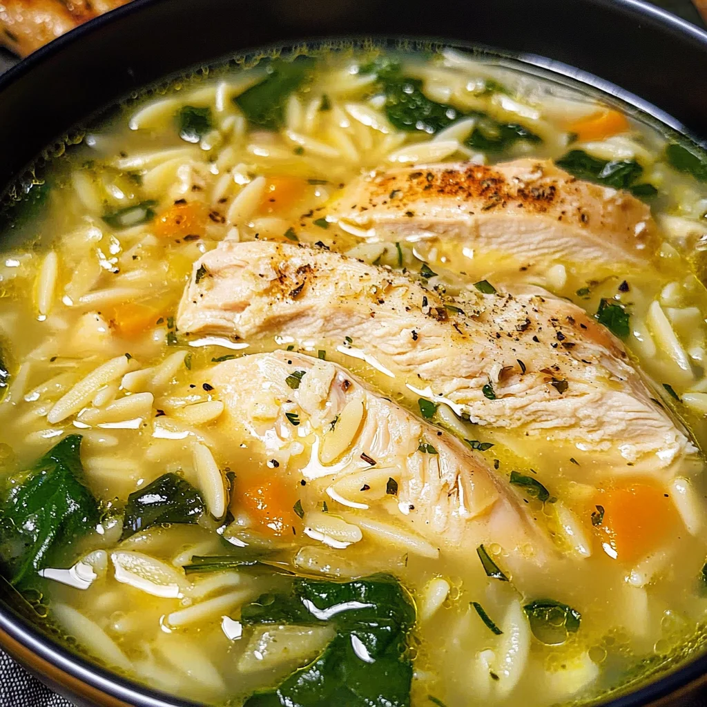 Lemon Chicken Orzo Soup