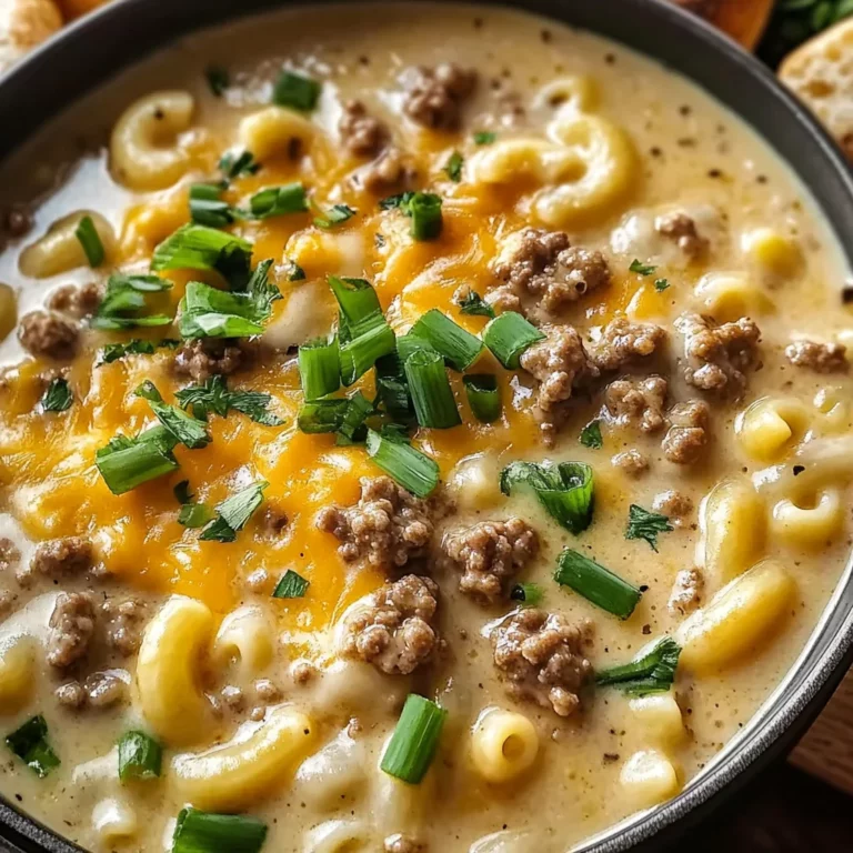 One Pot Macaroni Cheeseburger Soup