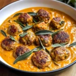 Turkey Meatballs in Pumpkin Sage Sauce