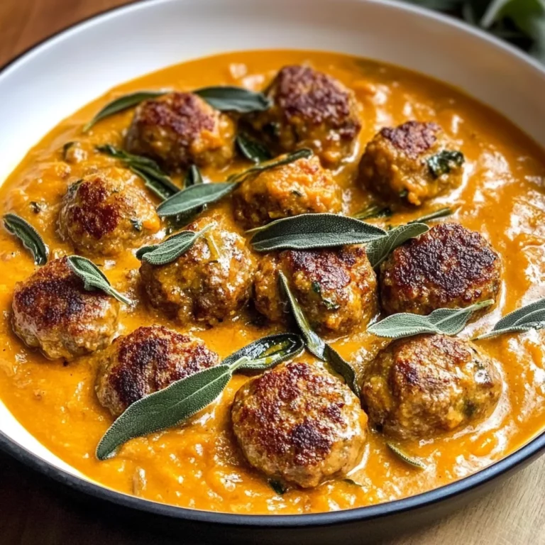 Turkey Meatballs in Pumpkin Sage Sauce