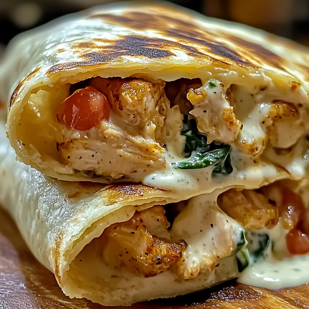 Creamy Chicken Spinach Wraps