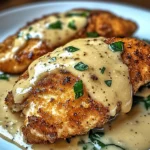Crispy Parmesan Chicken with a Rich Garlic Sauce - Easy Dinner Idea