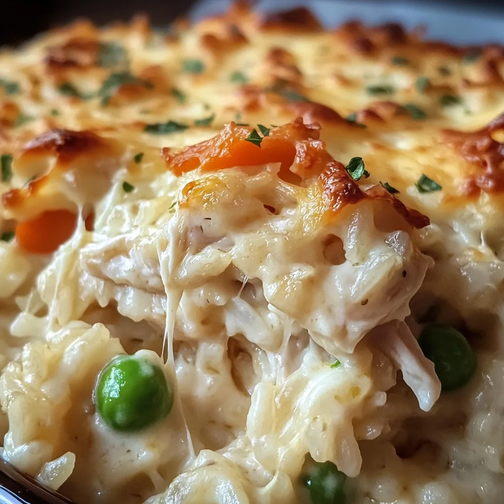 Dump-and-Bake Chicken Alfredo Rice Casserole Recipe