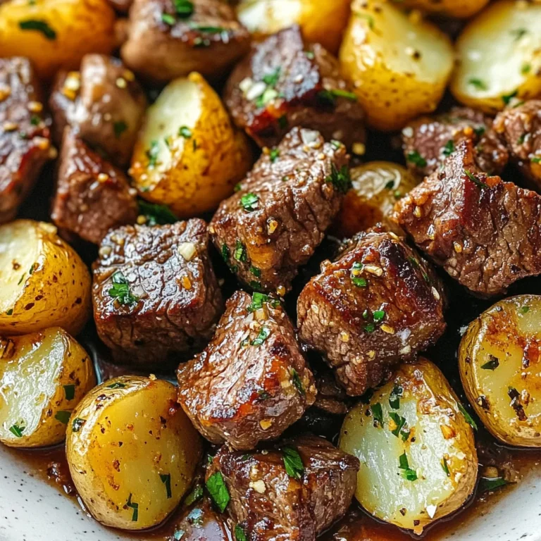 Garlic Steak Bites and Potatoes