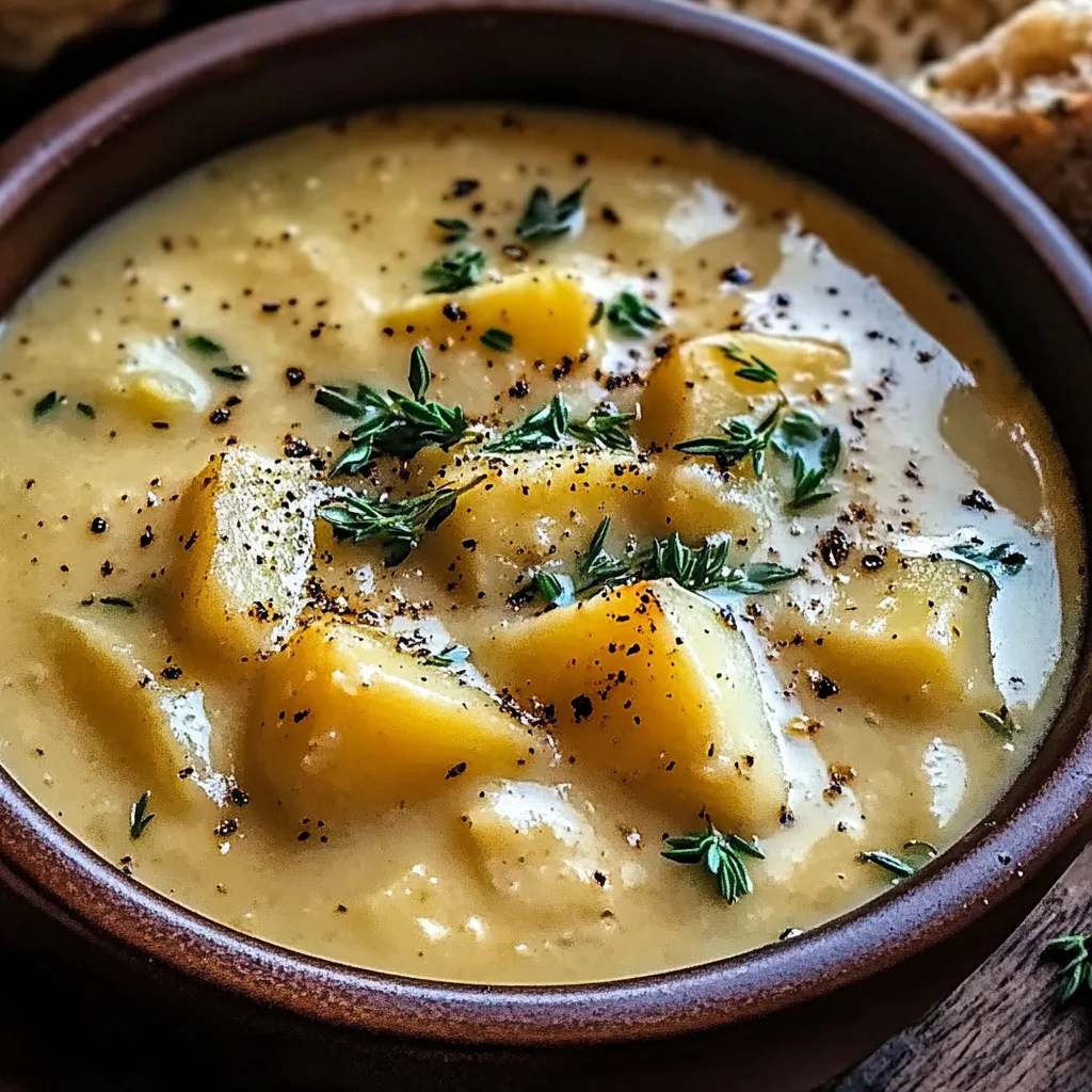Hearty Cheddar Garlic Herb Potato Soup Recipe