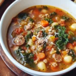 Italian Vegetable Soup with Spicy Sausage