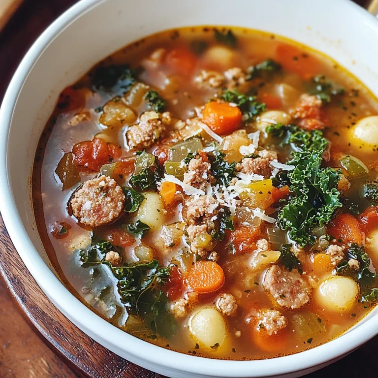 Italian Vegetable Soup with Spicy Sausage