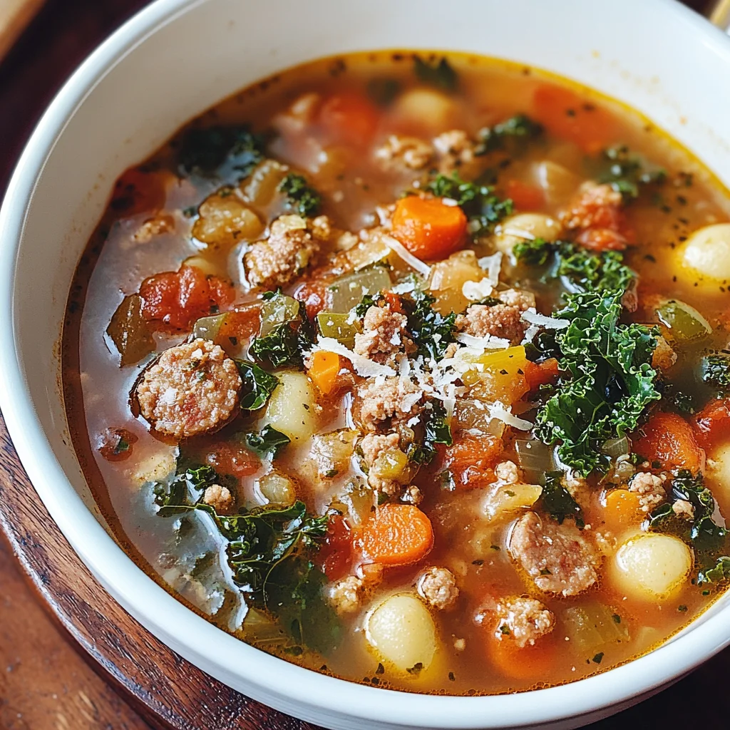 Italian Vegetable Soup with Spicy Sausage