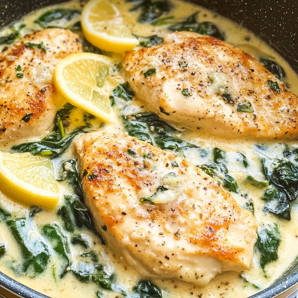 Lemon Parmesan Spinach Chicken