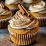Vanilla Chai Pumpkin Latte Cupcakes with Cinnamon Brown Sugar Frosting