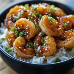 20 Minute Honey Garlic Shrimp & Rice Bowl