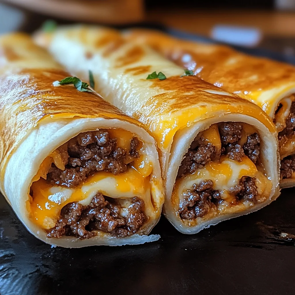 Cheesy Garlic Beef Roll-Ups