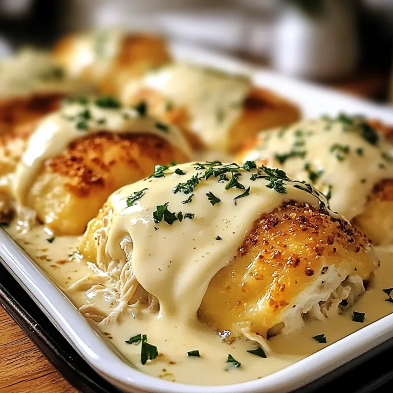 Chicken Pillows with Creamy Parmesan Sauce