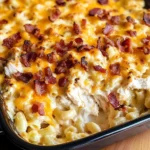 Chicken Turkey Bacon Ranch Mac and Cheese Casserole