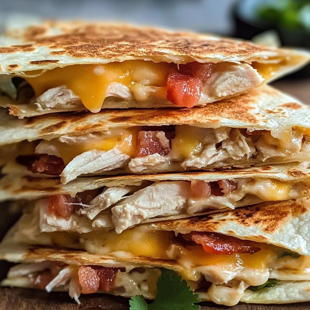 Easy Chicken Turkey Bacon Ranch Quesadilla