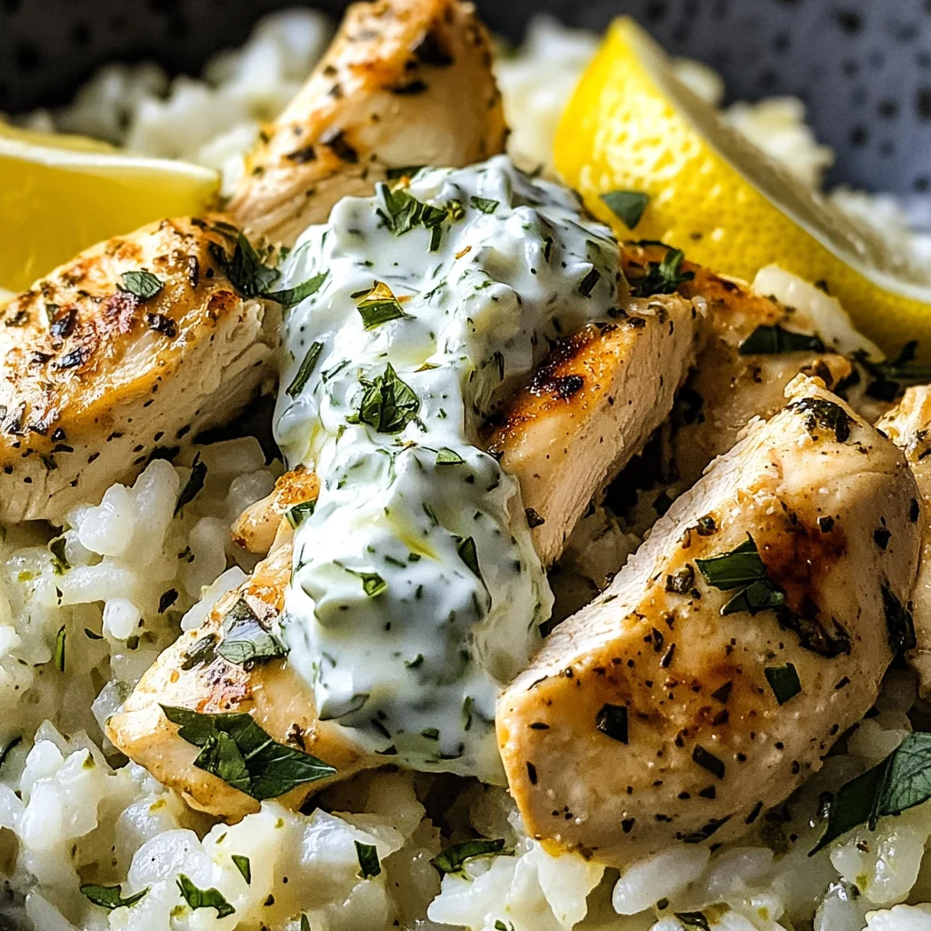 Easy Chicken Tzatziki Rice Bake