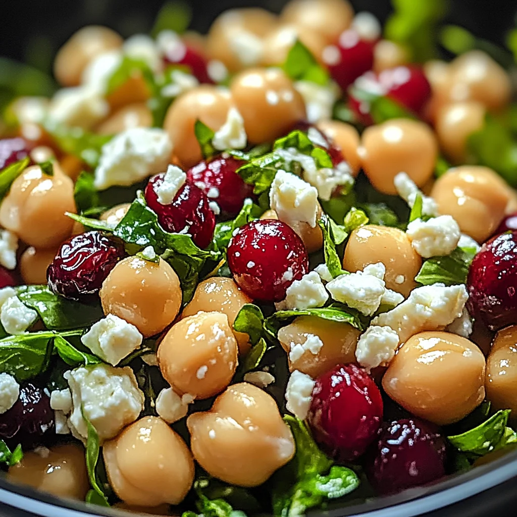 Feta & Cranberry Chickpeas with Lemon Vinaigrette
