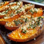 Garlic Parmesan Sweet Potato Wedges