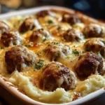 Meatball & Mashed Potato Bake