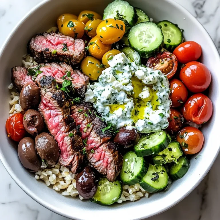 Mediterranean Steak Bowl with Tzatziki