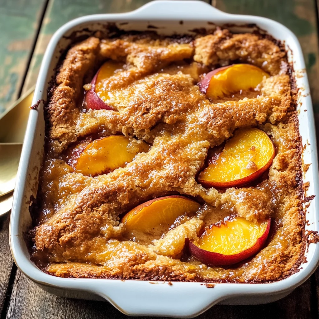 Old School Easy Brown Sugar Peach Cobbler