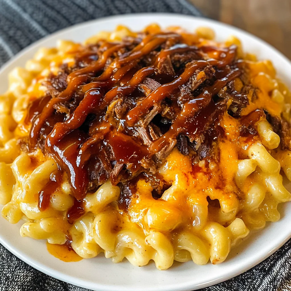 Pulled beef Mac and Cheese