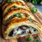 Savory Mushroom & Gruyère Puff Pastry Braid