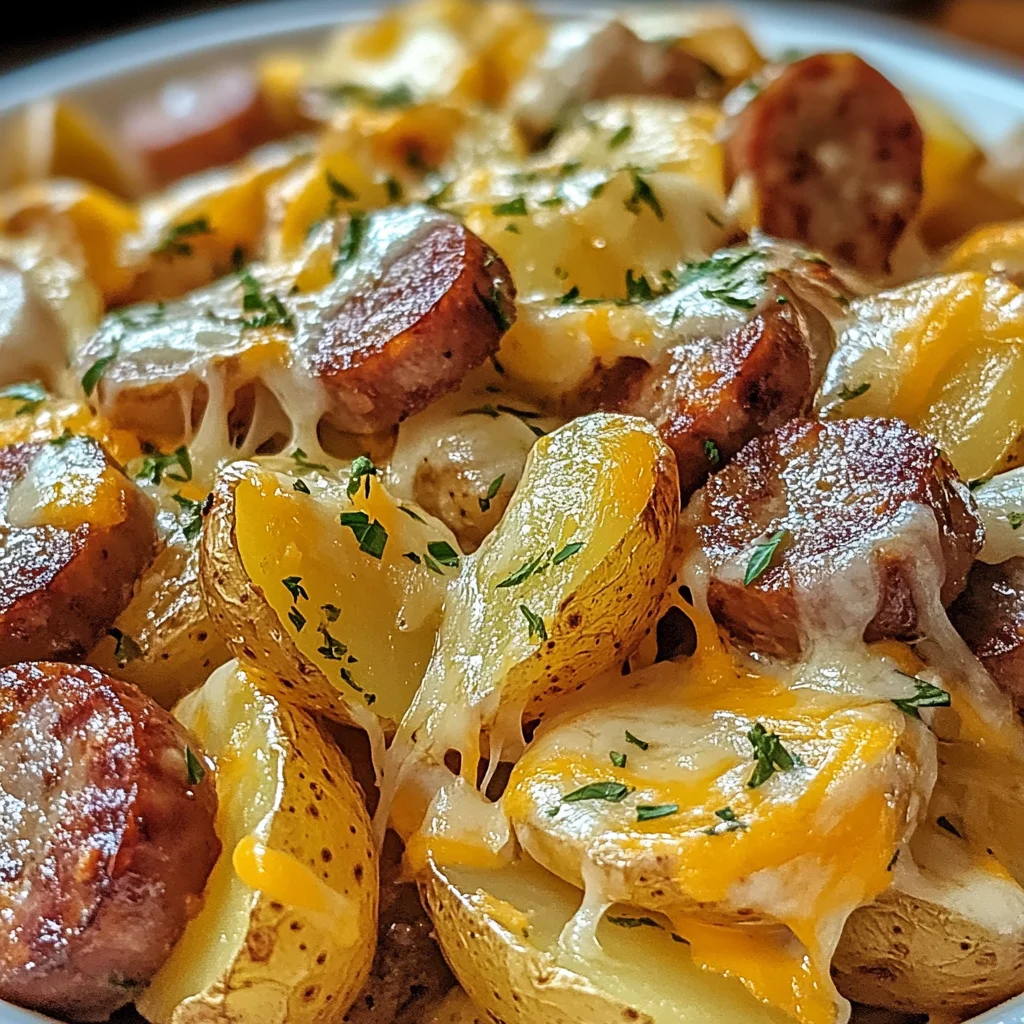 Cheesy Ranch Potatoes and Smoked Sausage