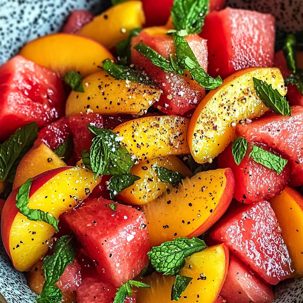 Easy Summer Peach Watermelon Salad