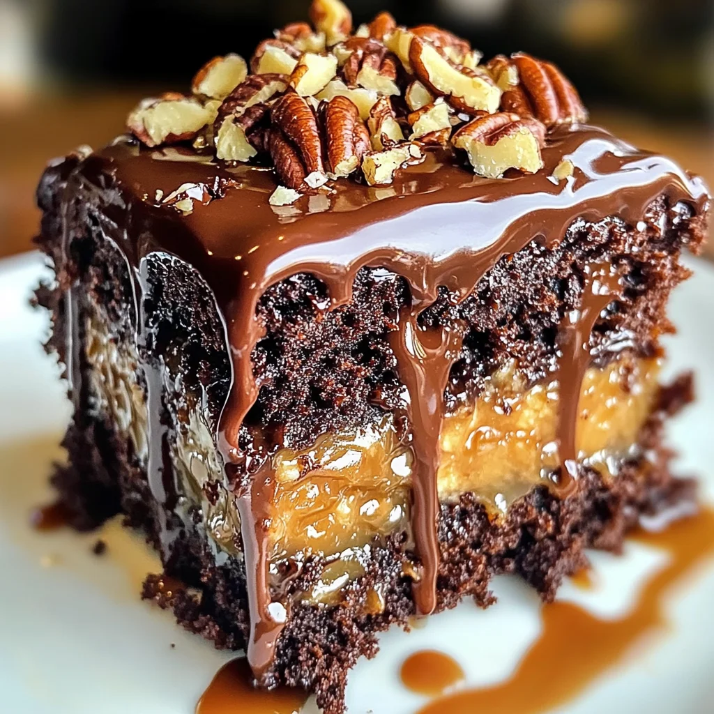 German Chocolate Poke Cake