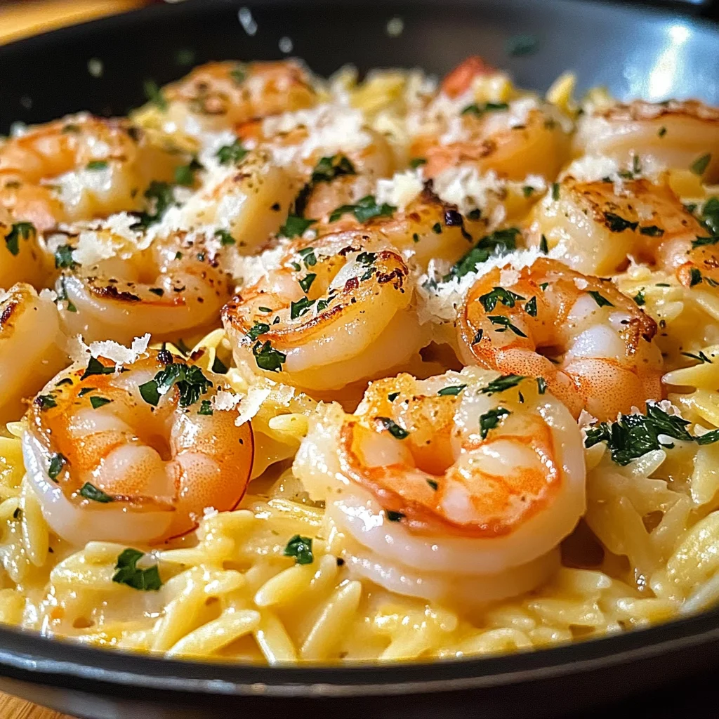 One Pan Parmesan Orzo with Shrimp