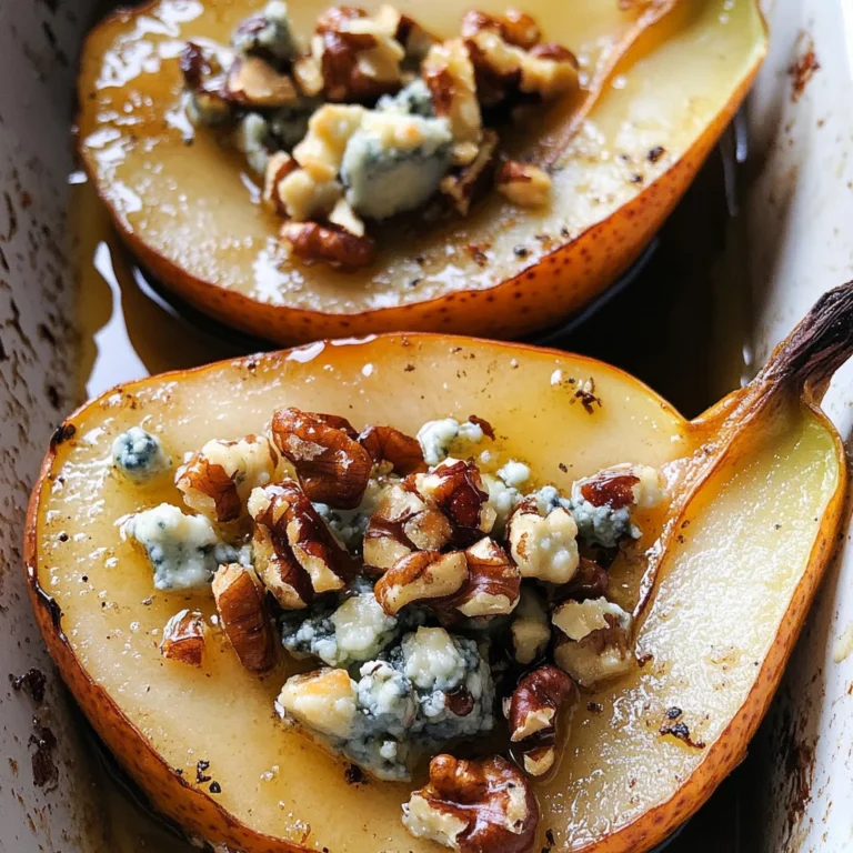 Roasted Pears with Blue Cheese, Walnuts and Honey Recipe