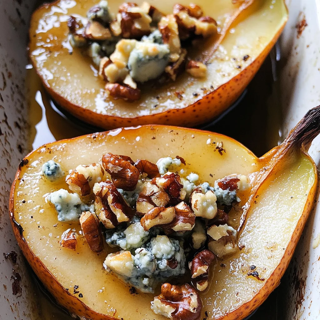 Roasted Pears with Blue Cheese, Walnuts and Honey Recipe