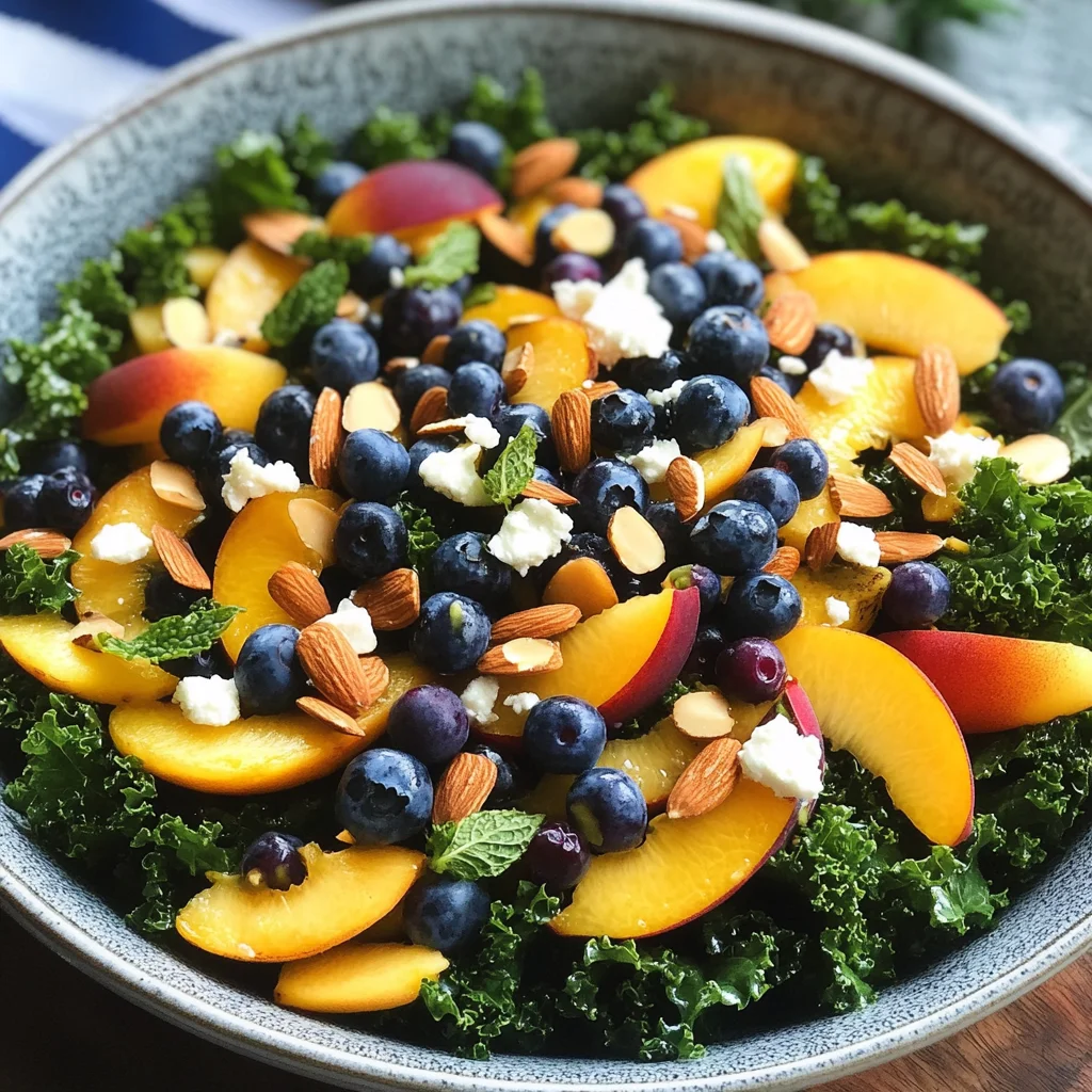 Summer Peach & Blueberry Kale Salad