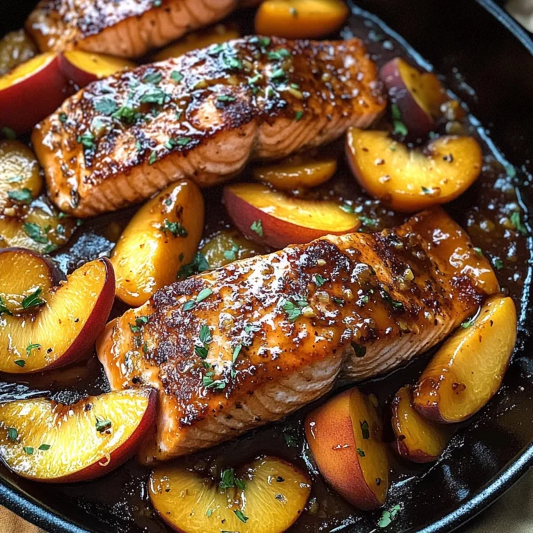 Bourbon Peach Roasted Salmon