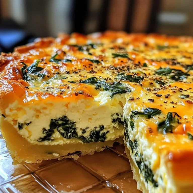 Cottage Cheese and Spinach Crustless Quiche