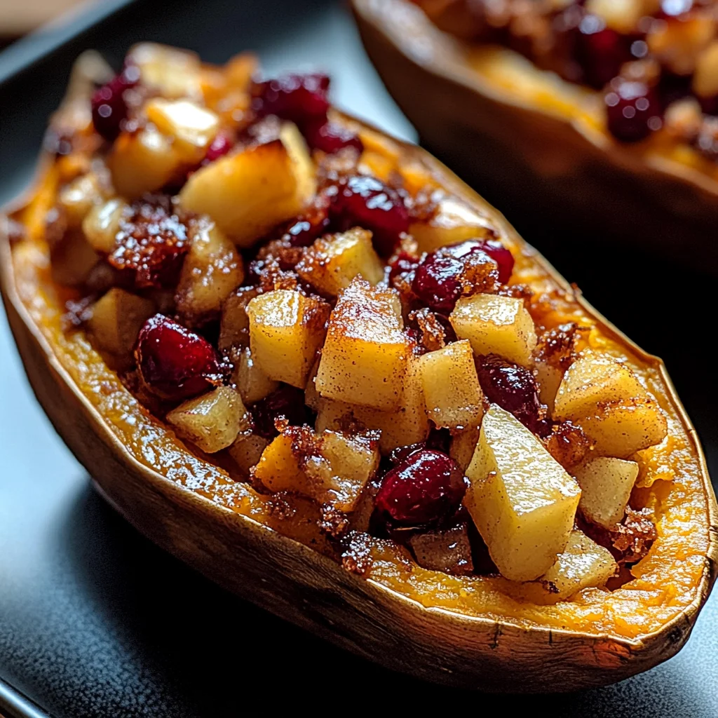 Cranberry Apple Twice-Baked Sweet Potatoes