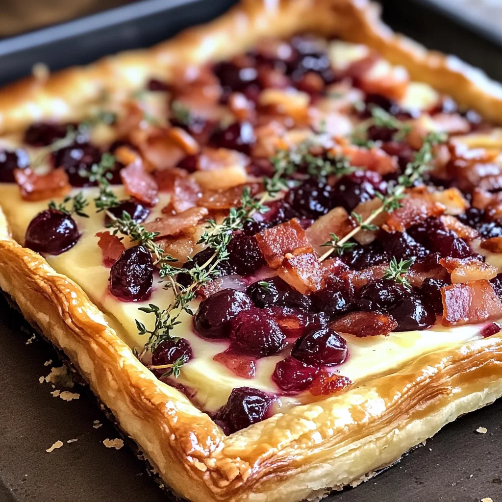 Cranberry Brie Tart with Pancetta & Thyme