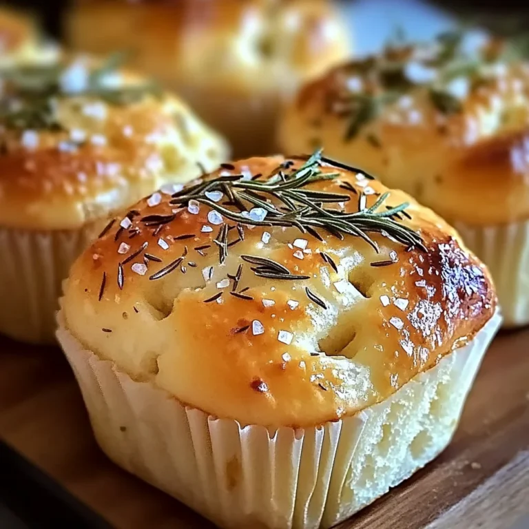 Easy Garlic Rosemary Focaccia Muffins