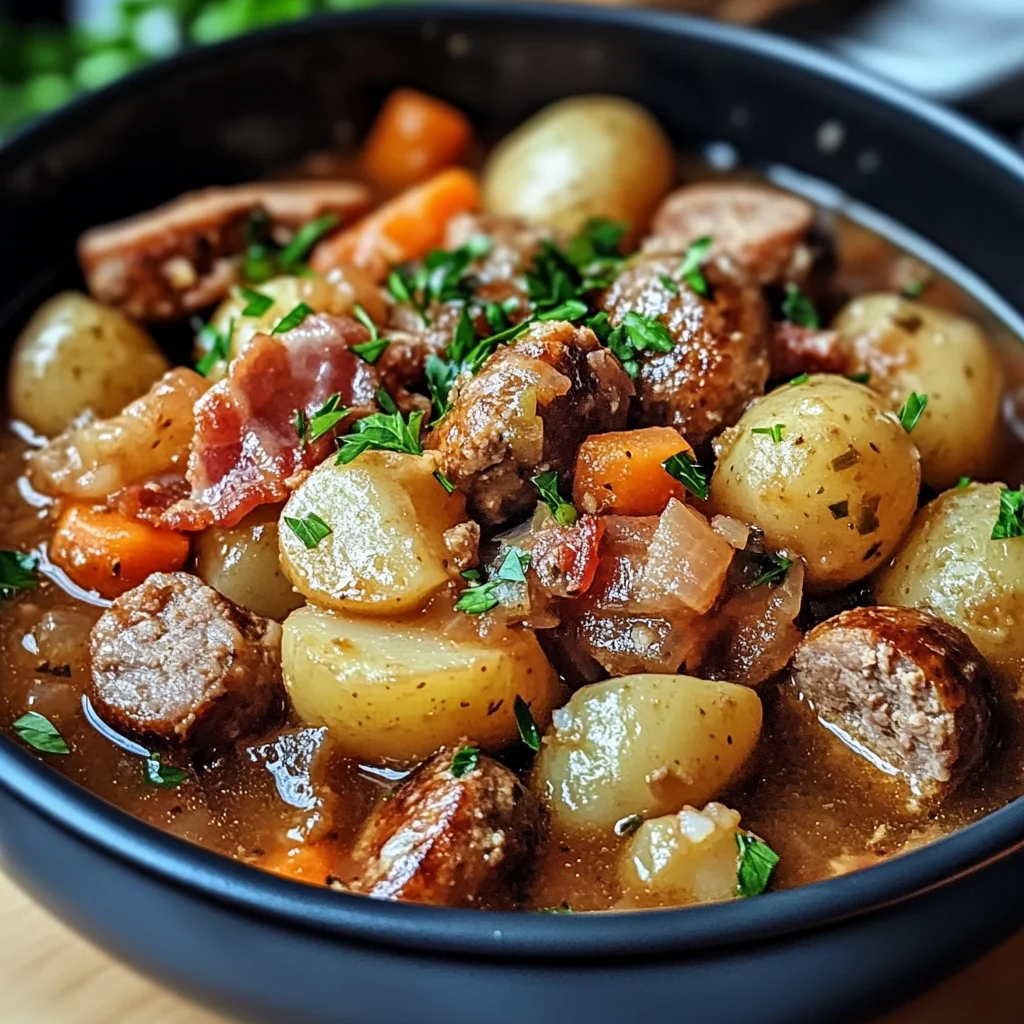 Irish Sausage and Bacon Stew