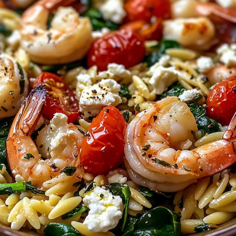 Lemon Feta Orzo Shrimp