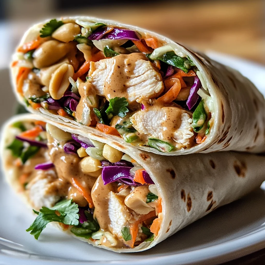 Thai Peanut Chicken Wraps